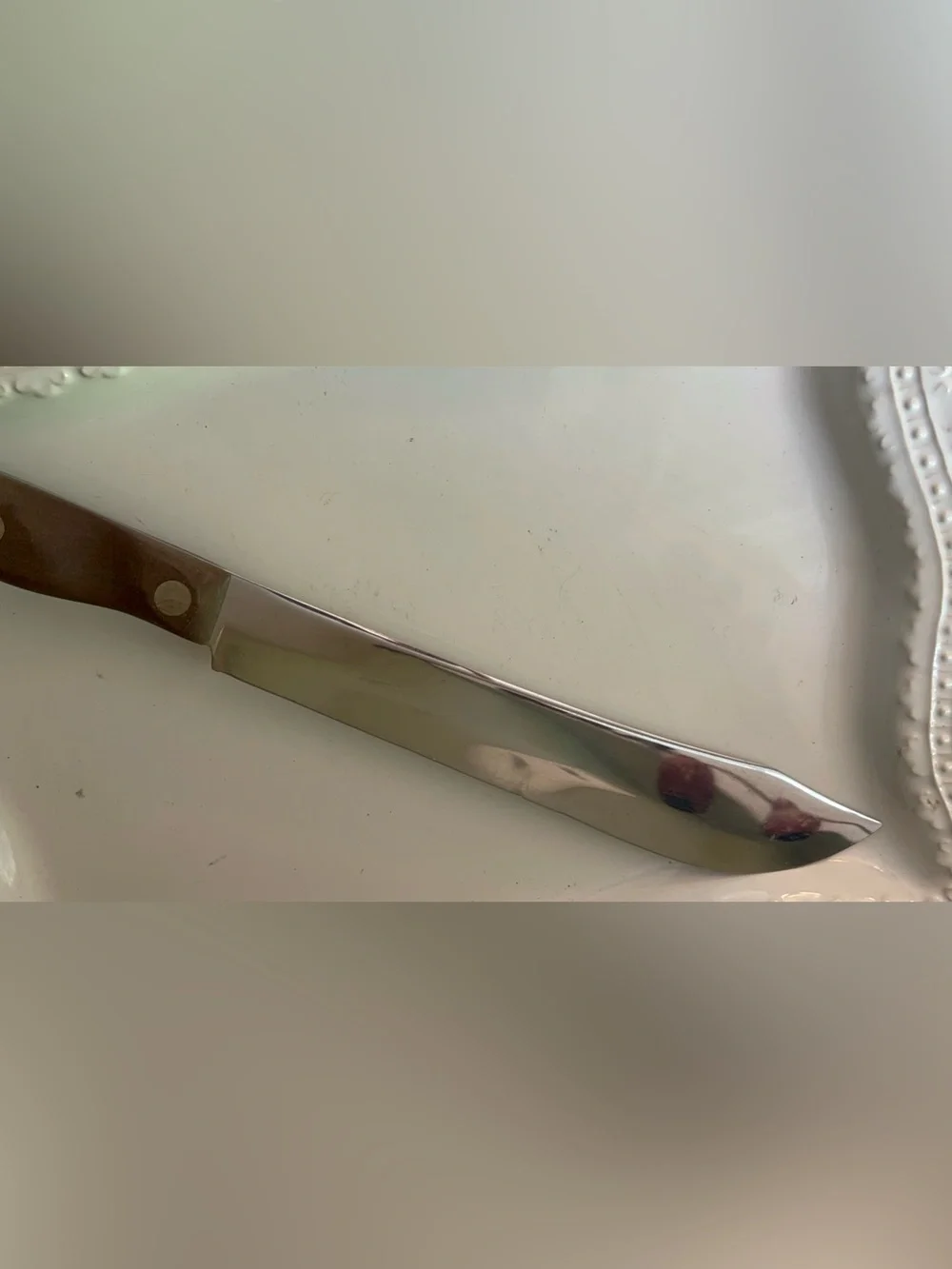 Vintage Cutco #22 Butcher Knife Curved Wooden Handles 14 inches long